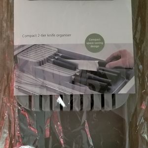 Compact 2-tier Knife Organizer